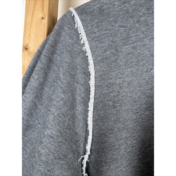 NWT Kleen Gray French Terry Button Raw Edge Pockets Long Jacket #0859 XS - Picture 3 of 7